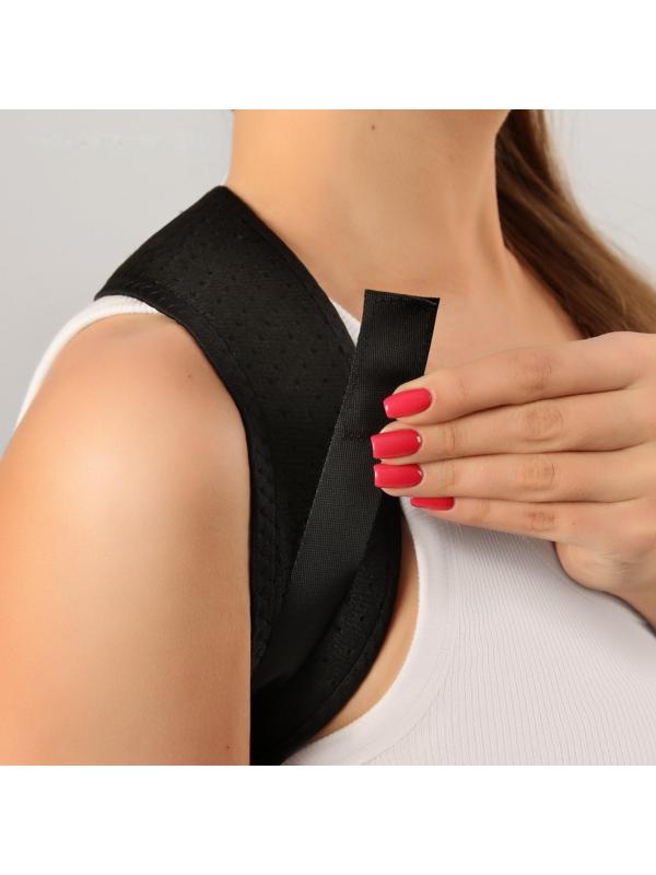 Массажёр-фиксатор для осанки, на фастексах, размер L-XL, цвет чёрный