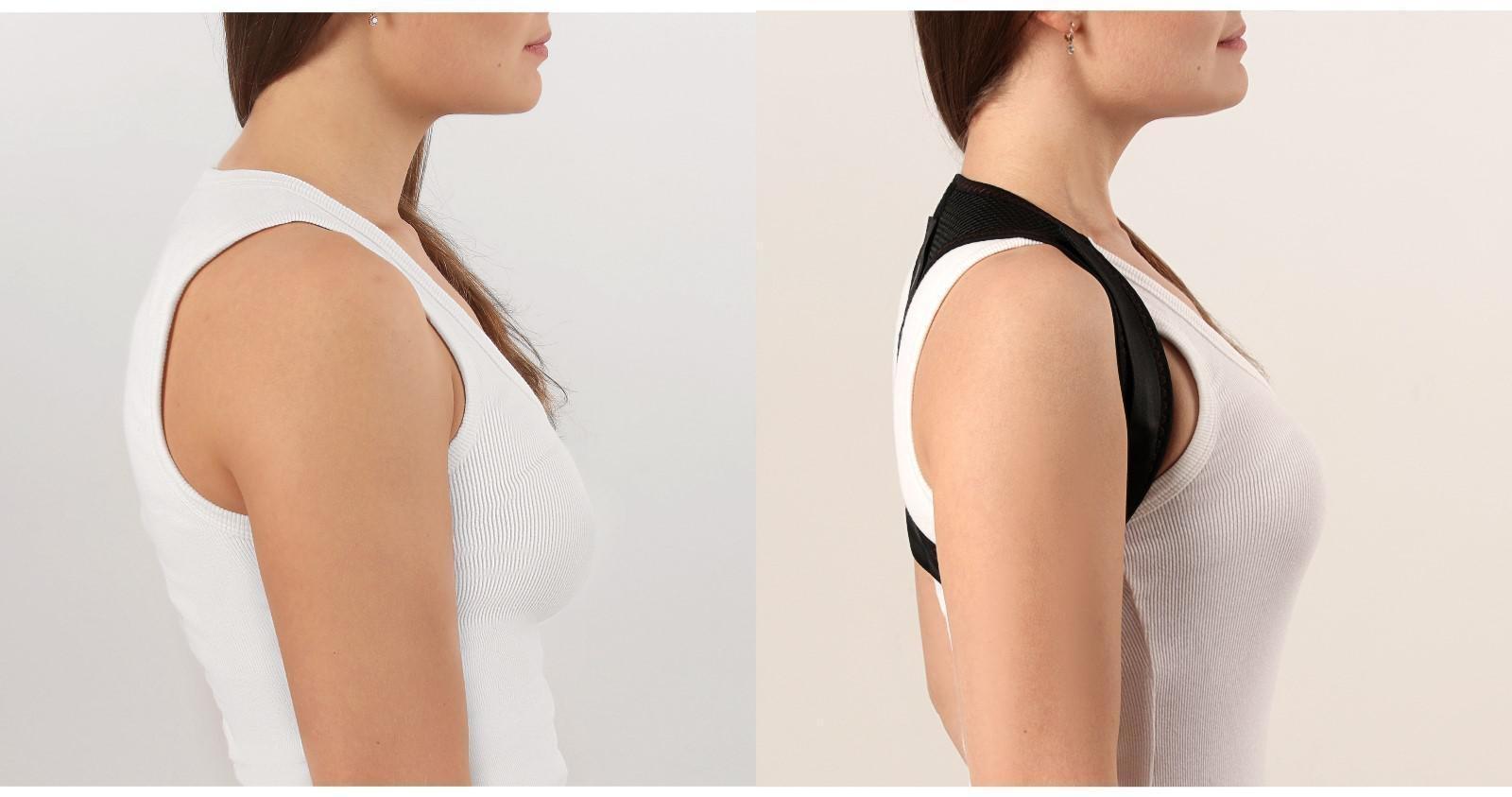 Массажёр-фиксатор для осанки, на липучках, размер универсальный, цвет чёрный