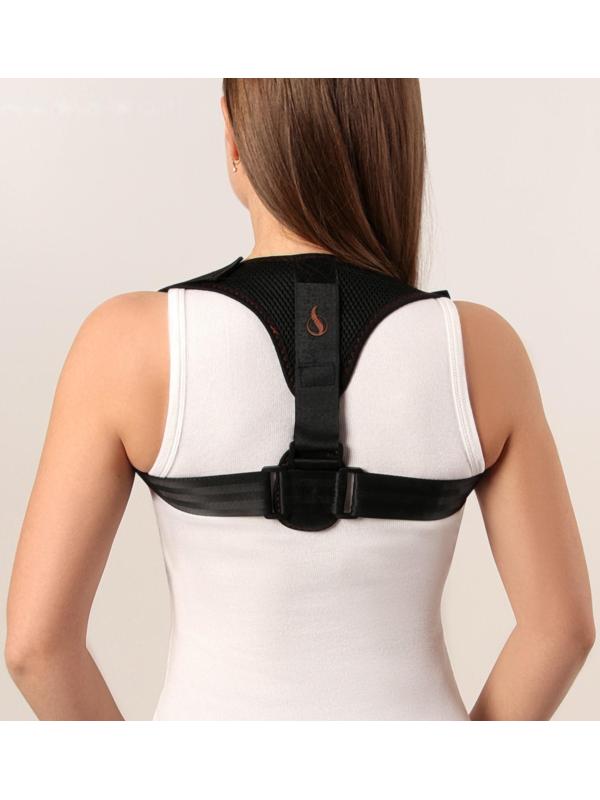 Массажёр-фиксатор для осанки, на липучках, размер универсальный, цвет чёрный