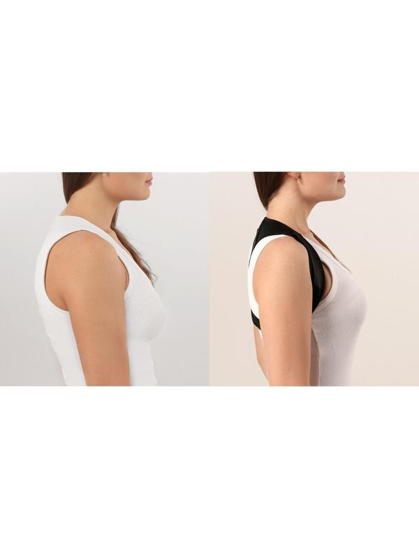 Массажёр-фиксатор для осанки, на липучках, размер универсальный, цвет чёрный