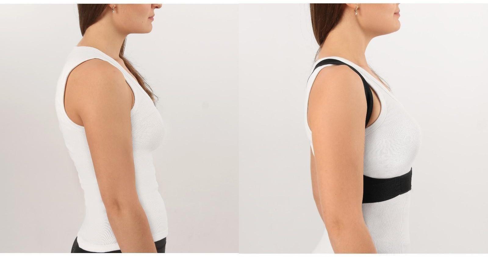 Массажёр-фиксатор для осанки, на липучках, размер M, цвет чёрный