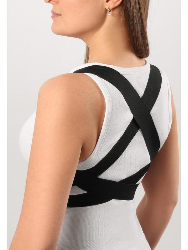 Массажёр-фиксатор для осанки, на липучках, размер M, цвет чёрный