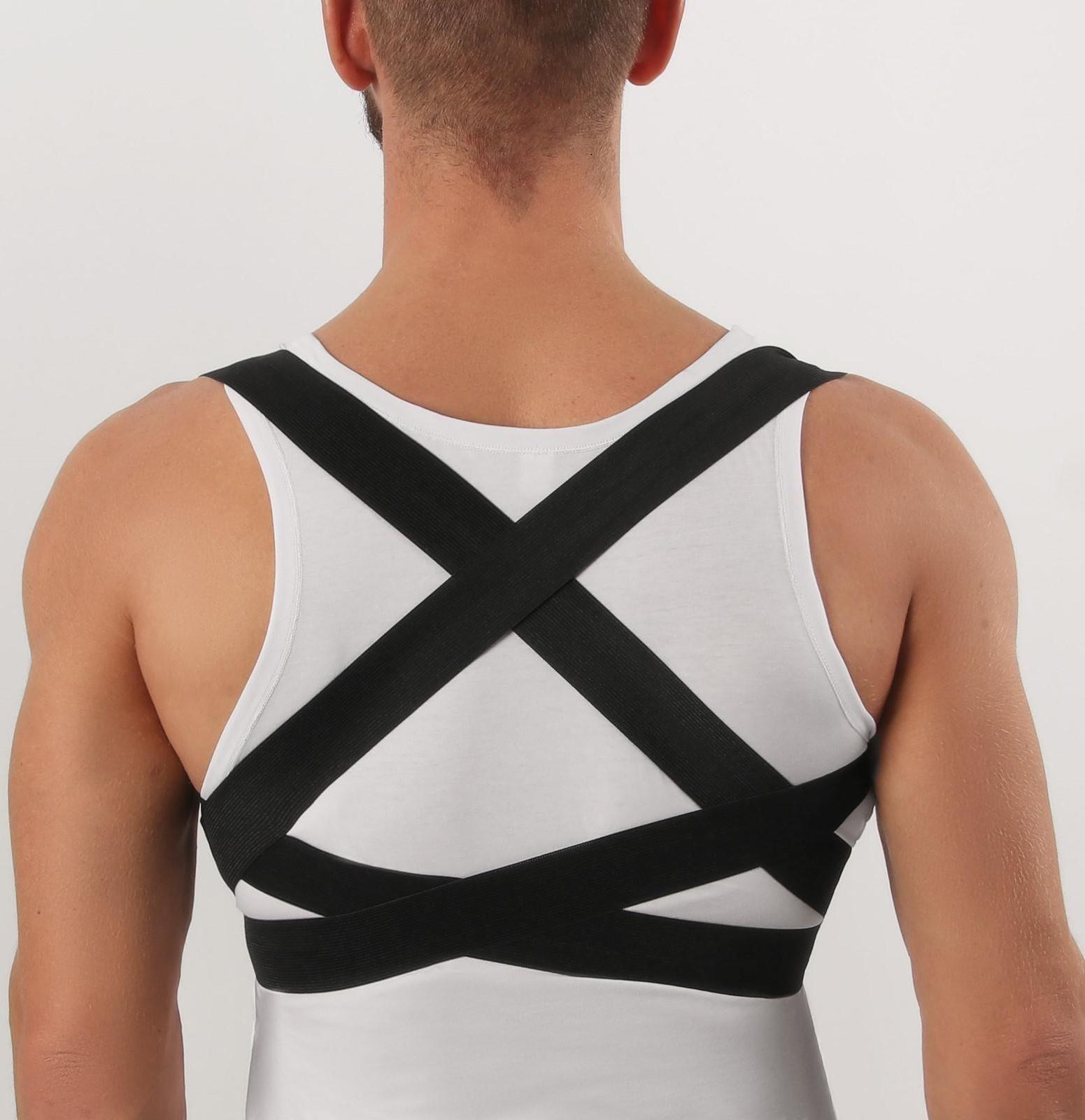 Массажёр-фиксатор для осанки, на липучках, размер L, цвет чёрный