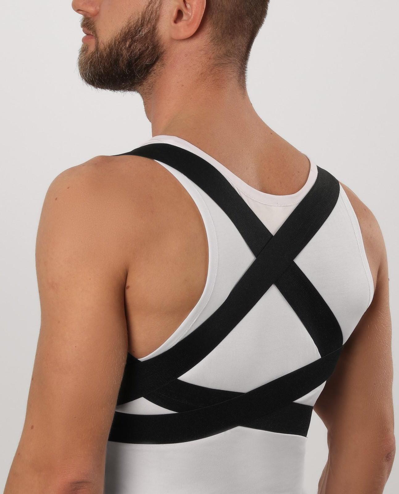 Массажёр-фиксатор для осанки, на липучках, размер L, цвет чёрный