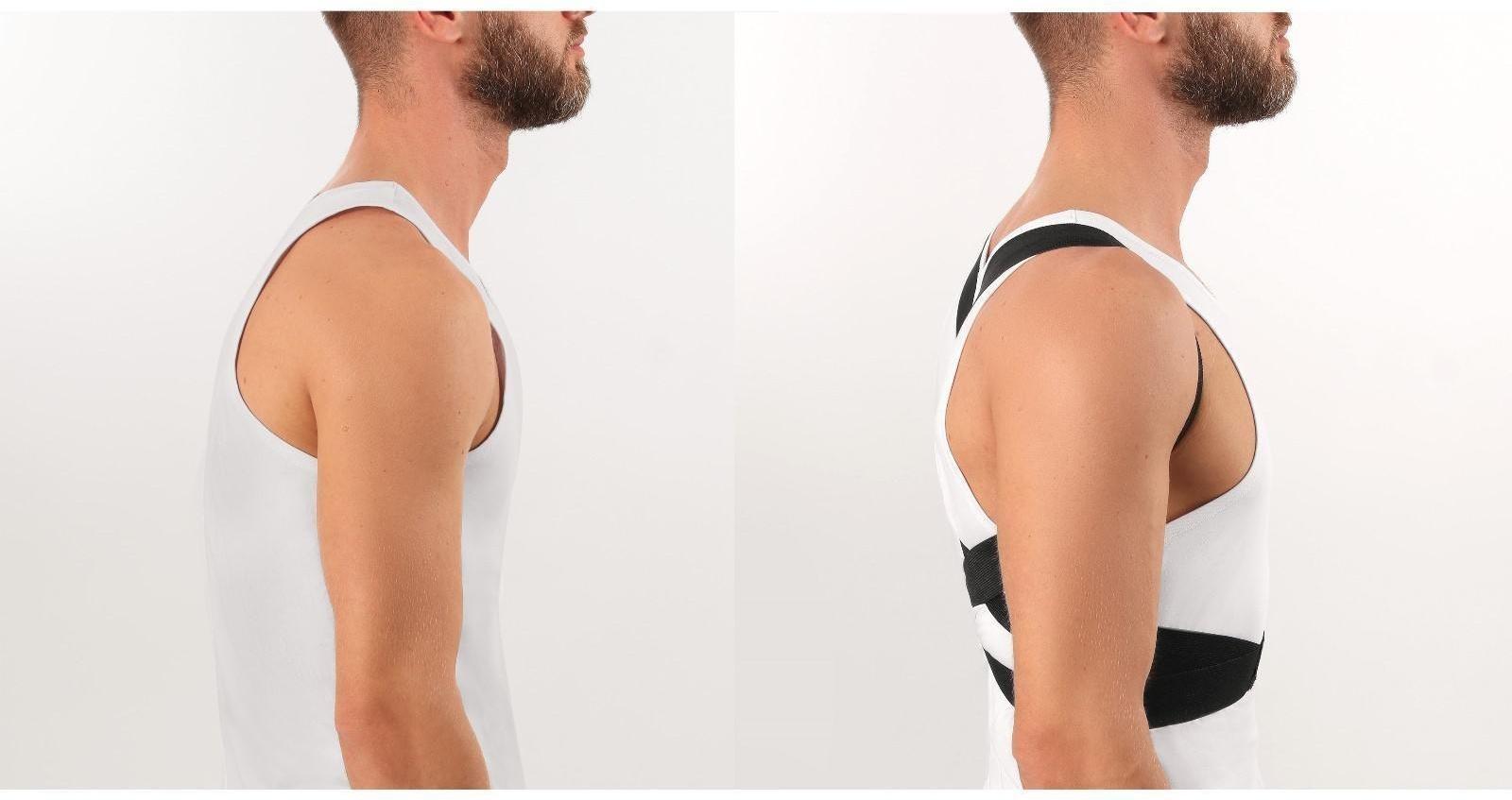 Массажёр-фиксатор для осанки, на липучках, размер XL, цвет чёрный