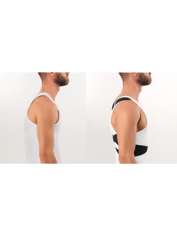 Массажёр-фиксатор для осанки, на липучках, размер XL, цвет чёрный