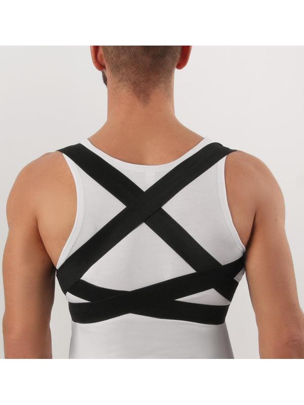 Массажёр-фиксатор для осанки, на липучках, размер XL, цвет чёрный