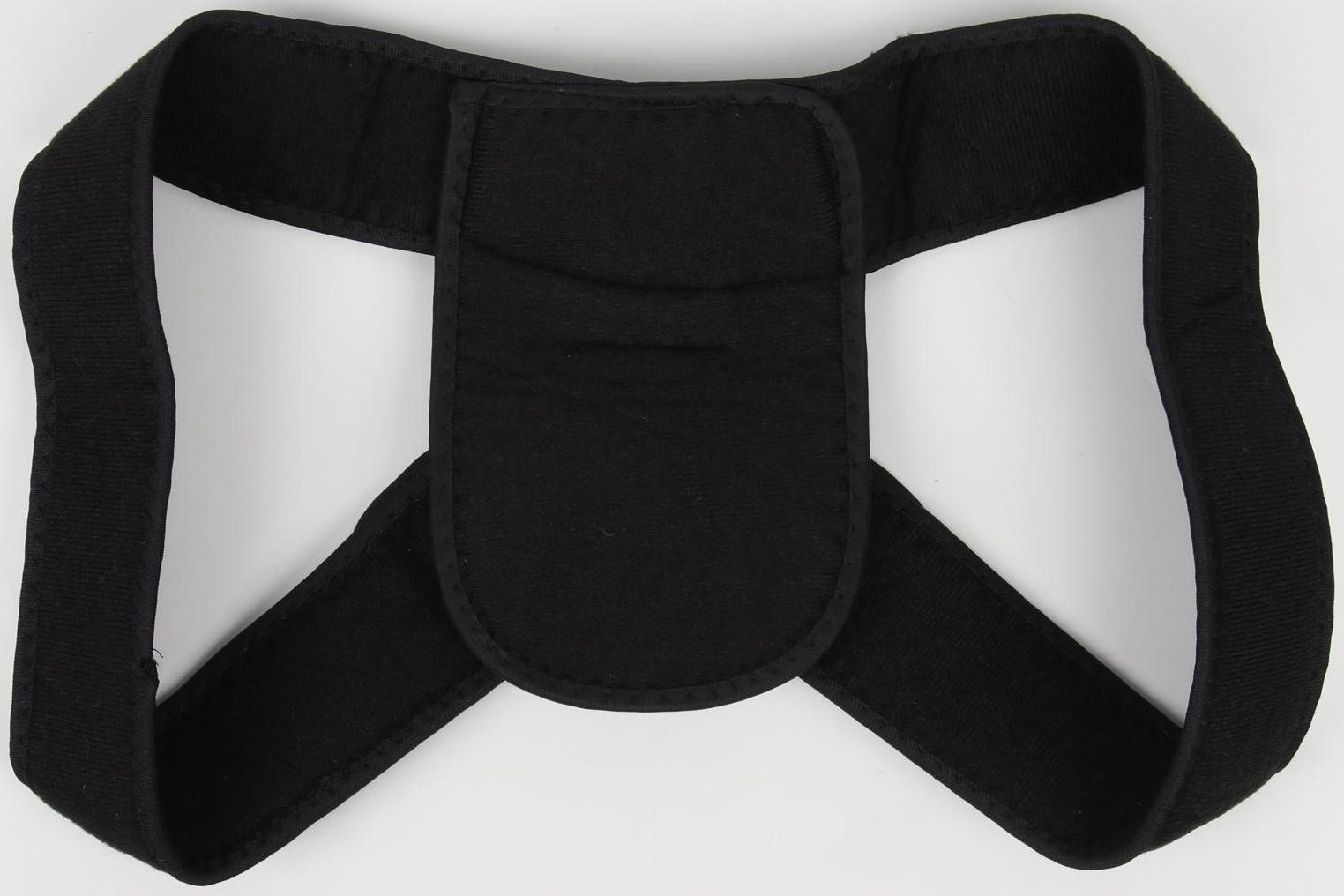 Массажёр-фиксатор для осанки с металлическими вставками, размер S-M, цвет чёрный