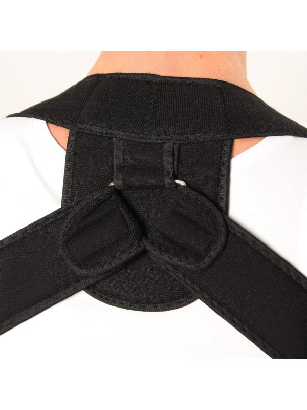 Массажёр-фиксатор для осанки с металлическими вставками, размер S-M, цвет чёрный
