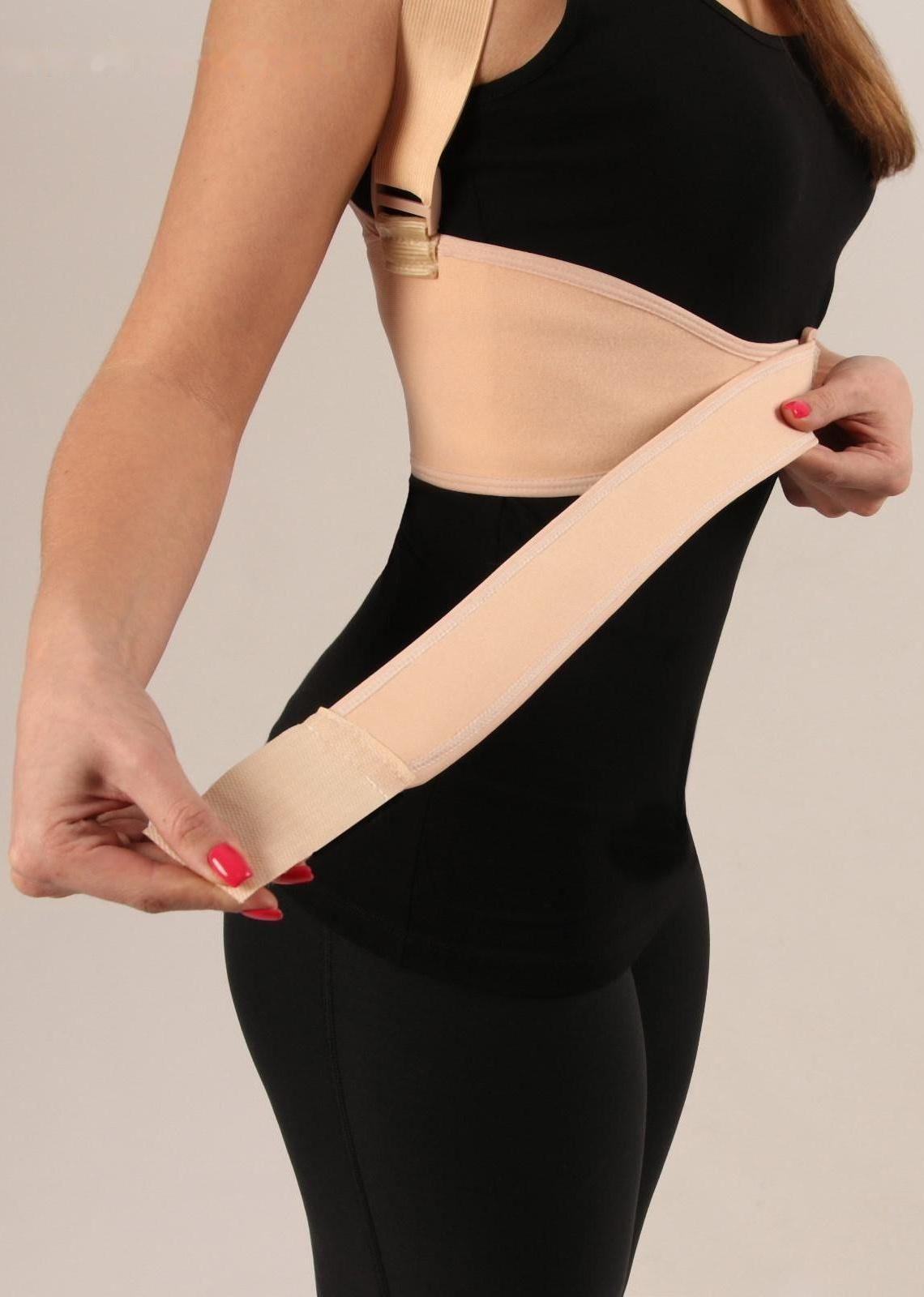 Массажёр-фиксатор для осанки и поясницы, на фастексах, размер M-L, цвет бежевый