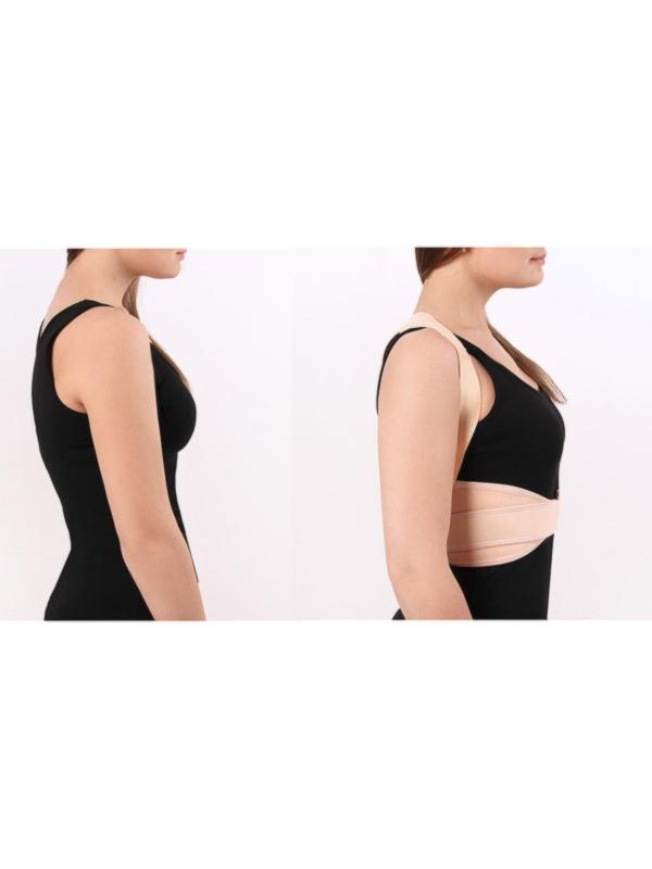 Массажёр-фиксатор для осанки и поясницы, на фастексах, размер M-L, цвет бежевый