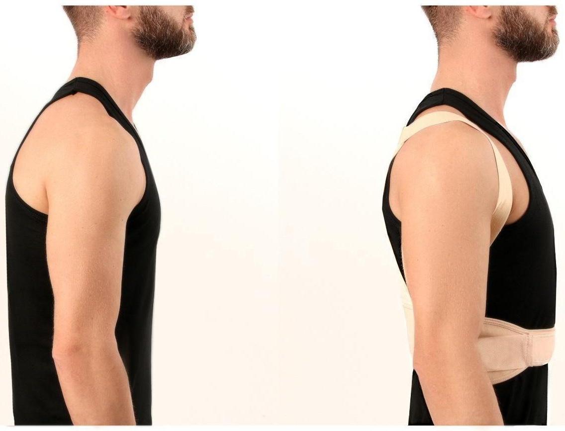 Массажёр-фиксатор для осанки и поясницы, на фастексах, размер L-XL, цвет бежевый
