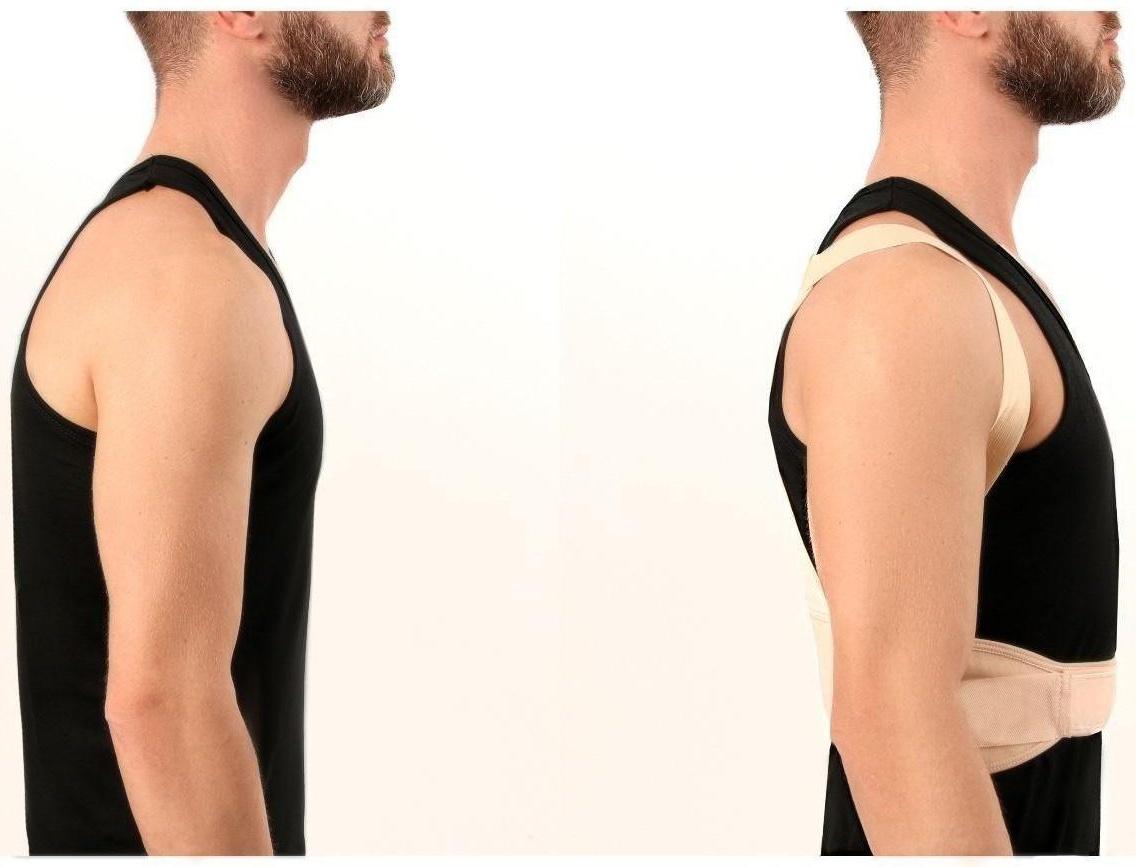 Массажёр-фиксатор для осанки и поясницы, на фастексах, размер 2XL-3XL, цвет бежевый