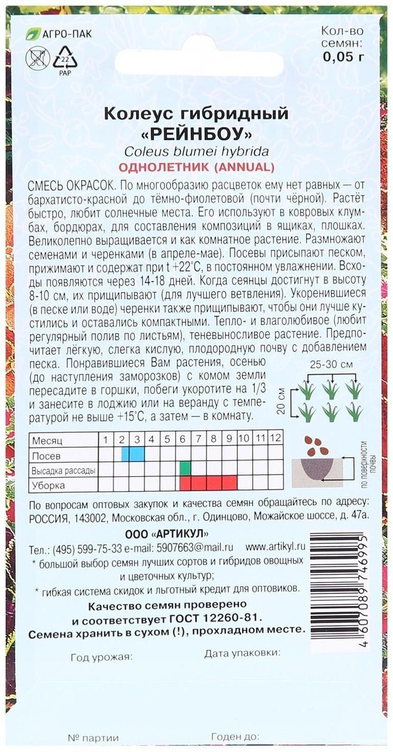 Семена цветов Колеус гибр.