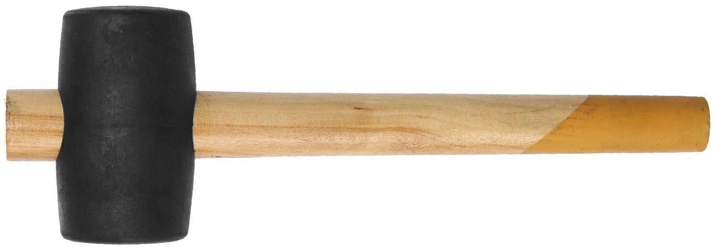 Киянка ТУНДРА, деревянная рукоятка, черная резина, 50 мм, 340 г