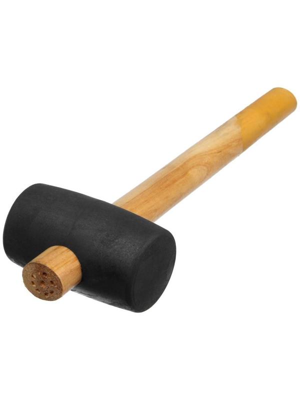 Киянка ТУНДРА, деревянная рукоятка, черная резина, 50 мм, 340 г