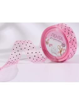 Лента капроновая «Горох», 25 мм, 23 ± 1 м, цвет розовый