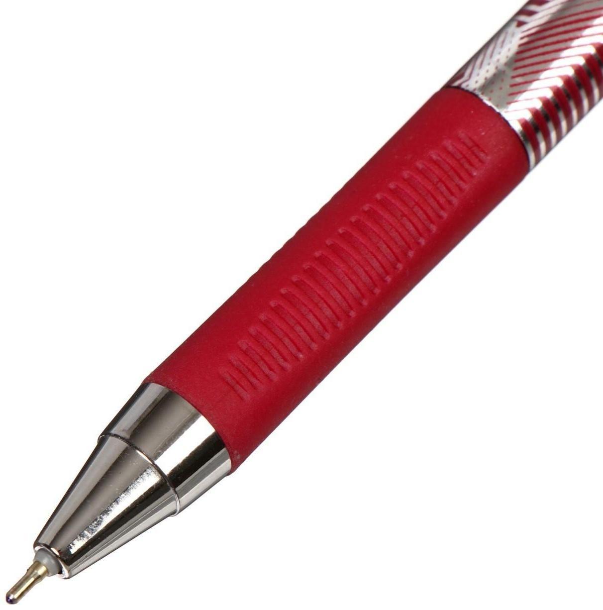 Ручка шариковая, автоматическая Vinson 0.7 мм, стержень масляный синий, корпус МИКС с резиновым держателем, штрихкод