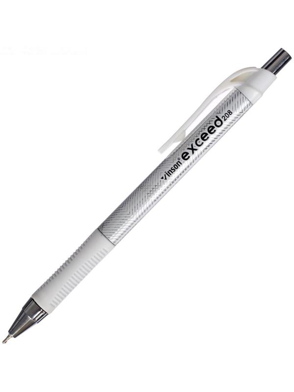 Ручка шариковая, автоматическая Vinson 0.7 мм, стержень масляный синий, корпус МИКС с резиновым держателем, штрихкод