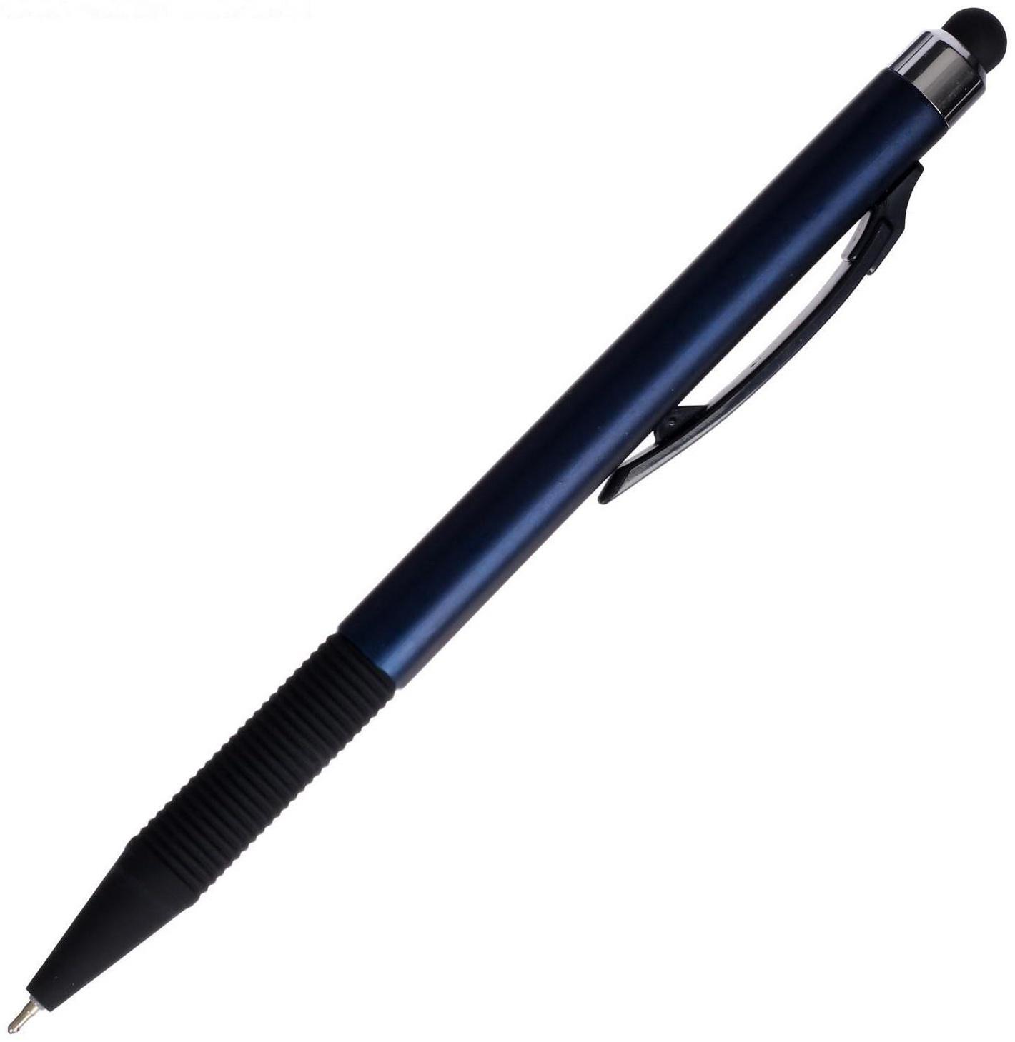 Ручка шариковая автоматическая 0,7мм синяя масляная,Vinson корпус МИКС резиновым держателем,штрихкод