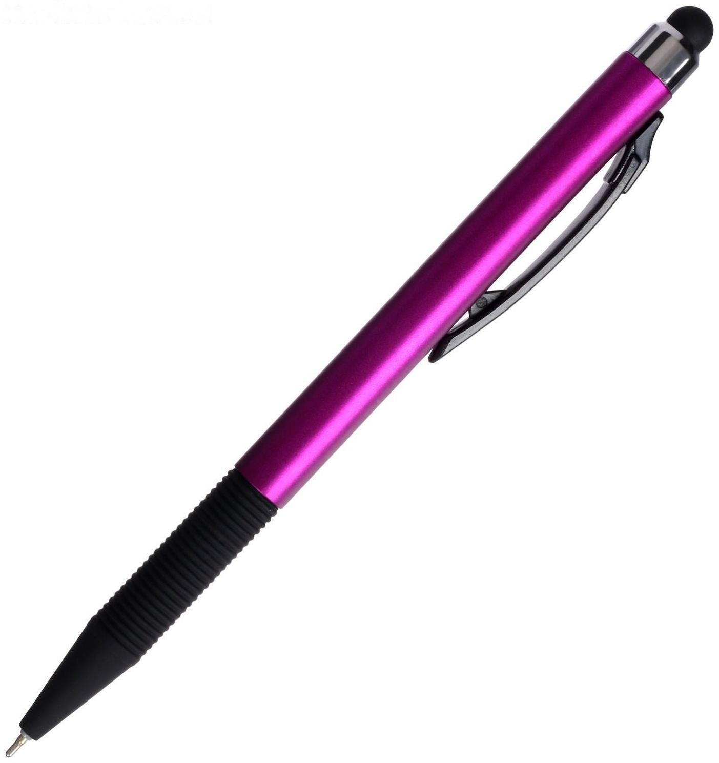 Ручка шариковая автоматическая 0,7мм синяя масляная,Vinson корпус МИКС резиновым держателем,штрихкод