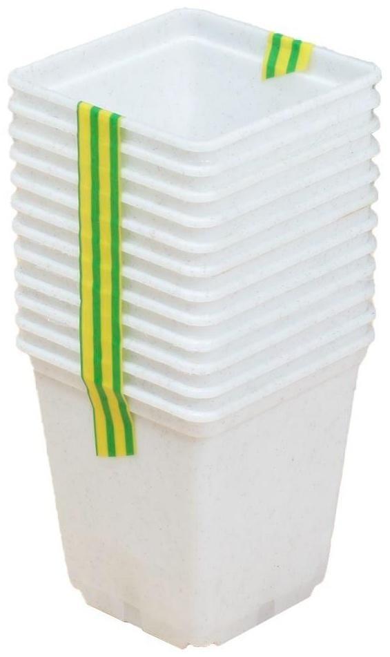 Горшок для рассады, 250 мл, 7 × 7 × 8 см, белый