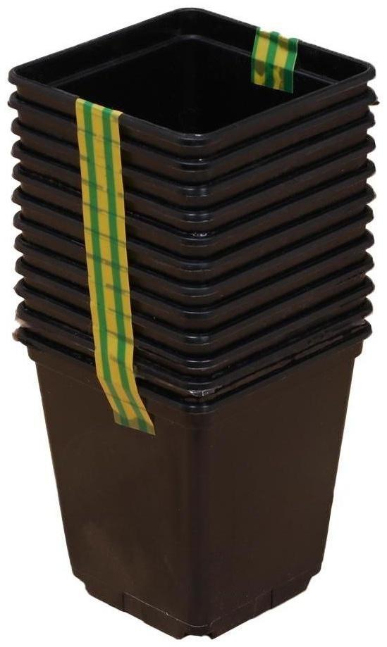Горшок для рассады, 250 мл, 7 × 7 × 8 см, чёрный