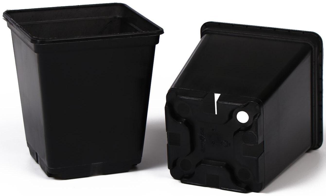 Горшок для рассады, 250 мл, 7 × 7 × 8 см, чёрный