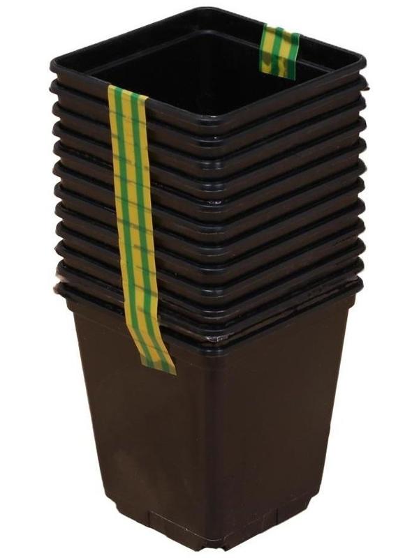 Горшок для рассады, 250 мл, 7 × 7 × 8 см, чёрный