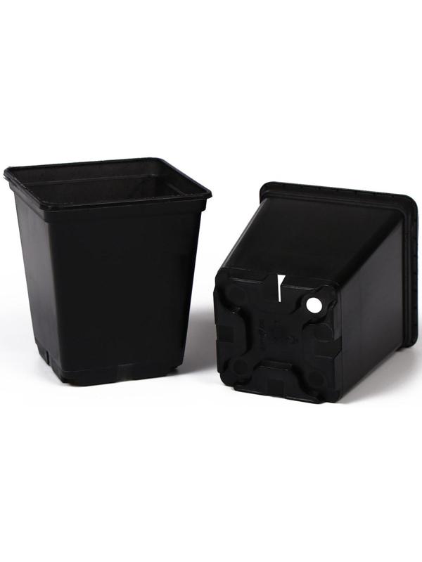 Горшок для рассады, 250 мл, 7 × 7 × 8 см, чёрный