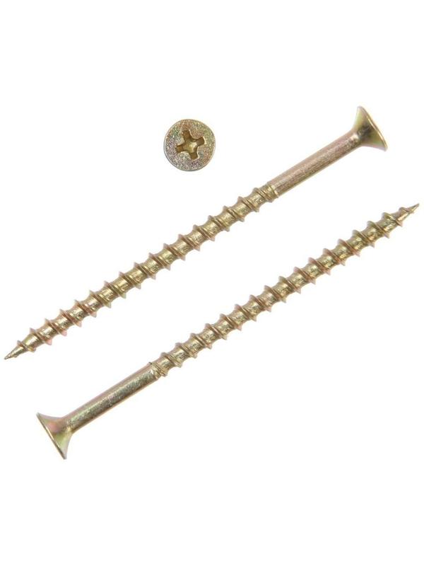 Саморез 4.2х70 мм ТУНДРА PREMIUM, потай, крупная резьба, шлиц PH, желтый цинк, 1 кг