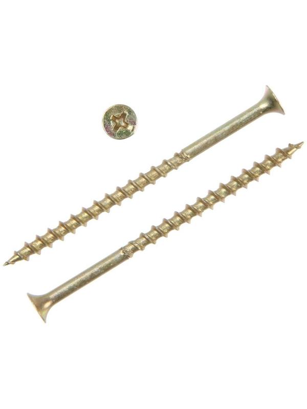 Саморез 4.2х76 мм ТУНДРА PREMIUM, потай, крупная резьба, шлиц PH, желтый цинк, 1 кг