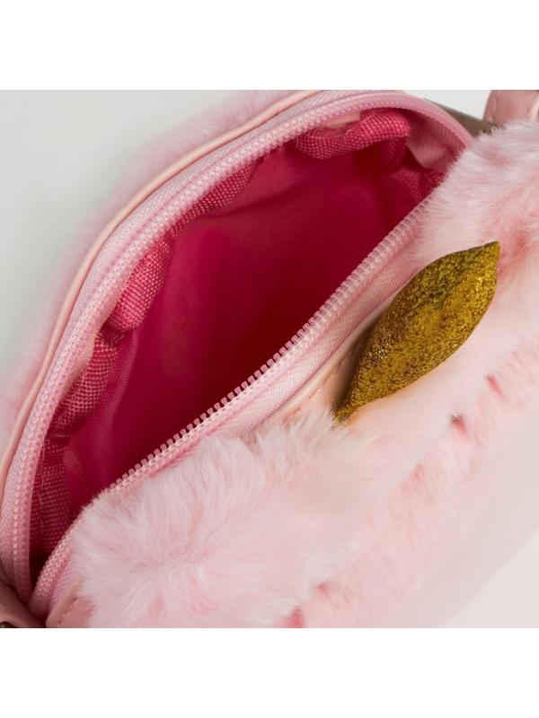 Сумка детская Единорог на молнии, цвет розовый