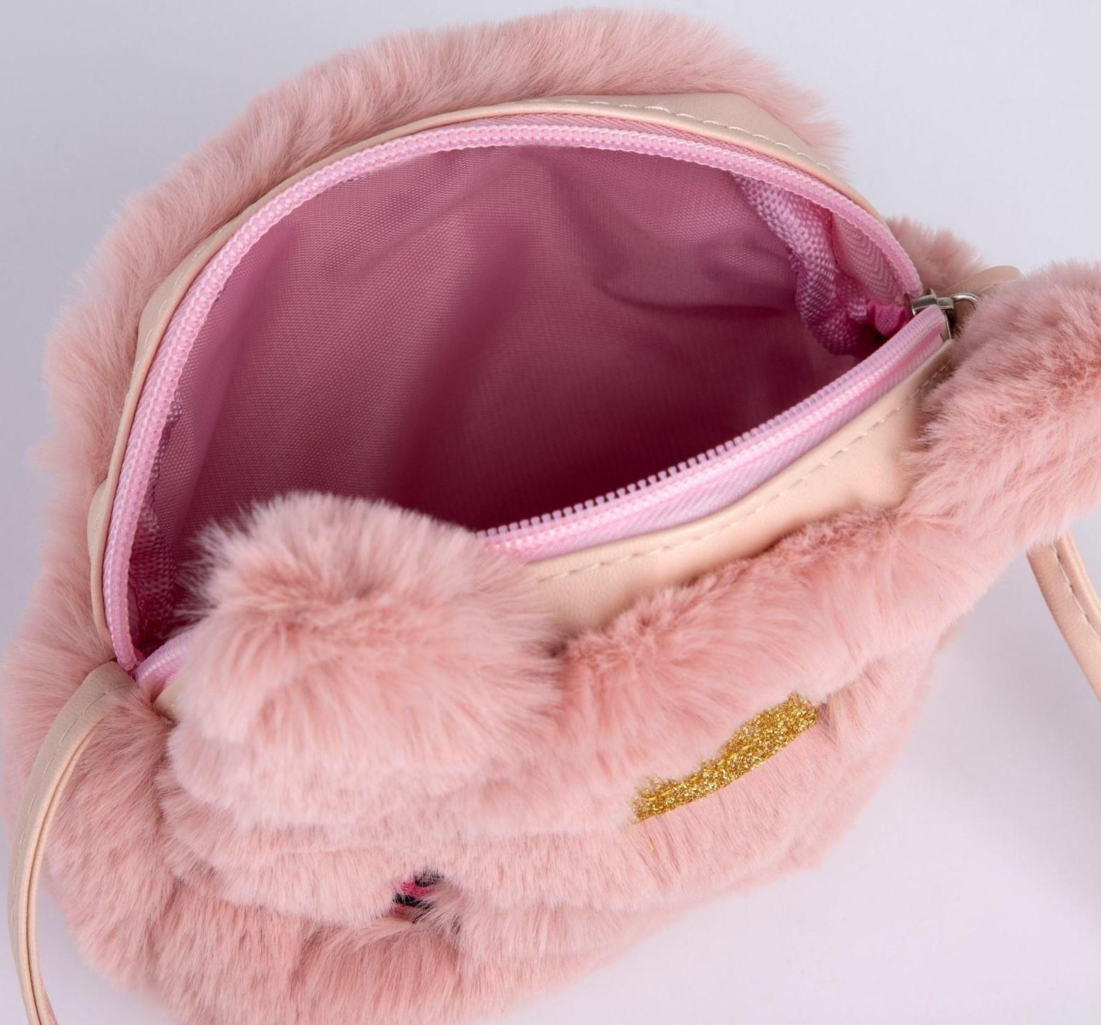 Сумка детская меховая «Кошечка», 15х12 см, цвет бежевый