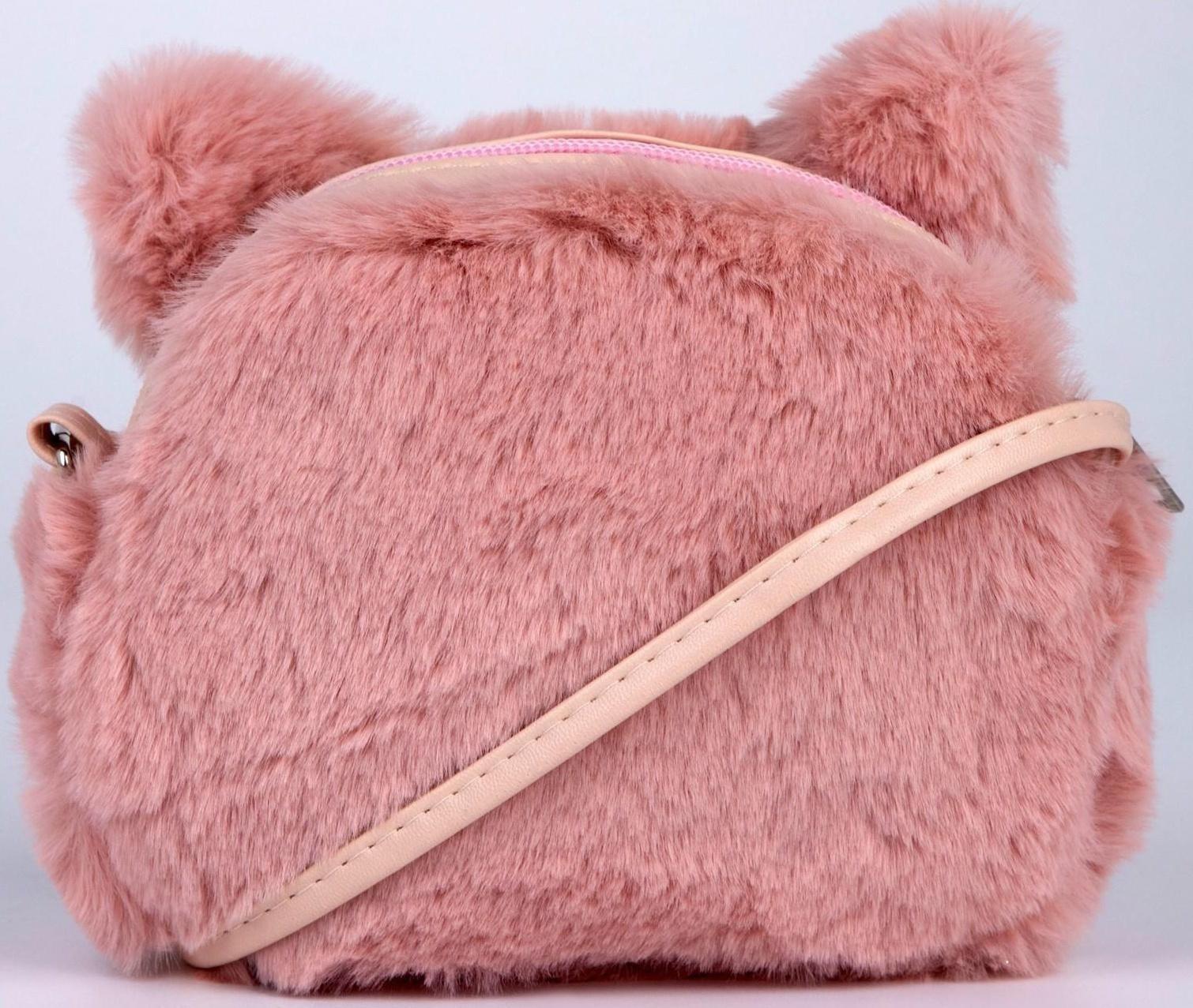 Сумка детская меховая «Кошечка», 15х12 см, цвет бежевый