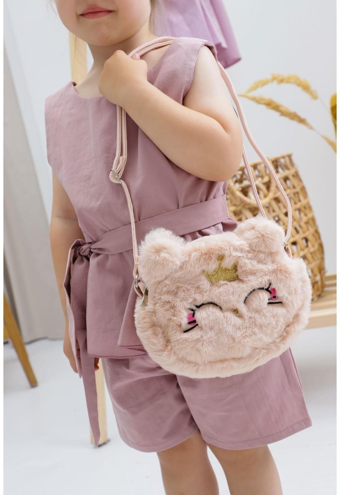 Сумка детская меховая «Кошечка», 15х12 см, цвет бежевый