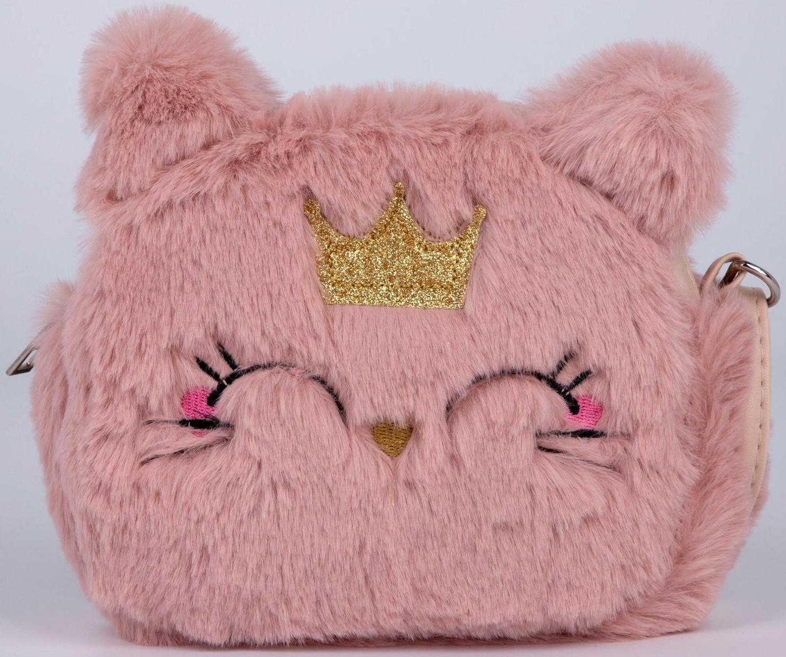 Сумка детская меховая «Кошечка», 15х12 см, цвет бежевый