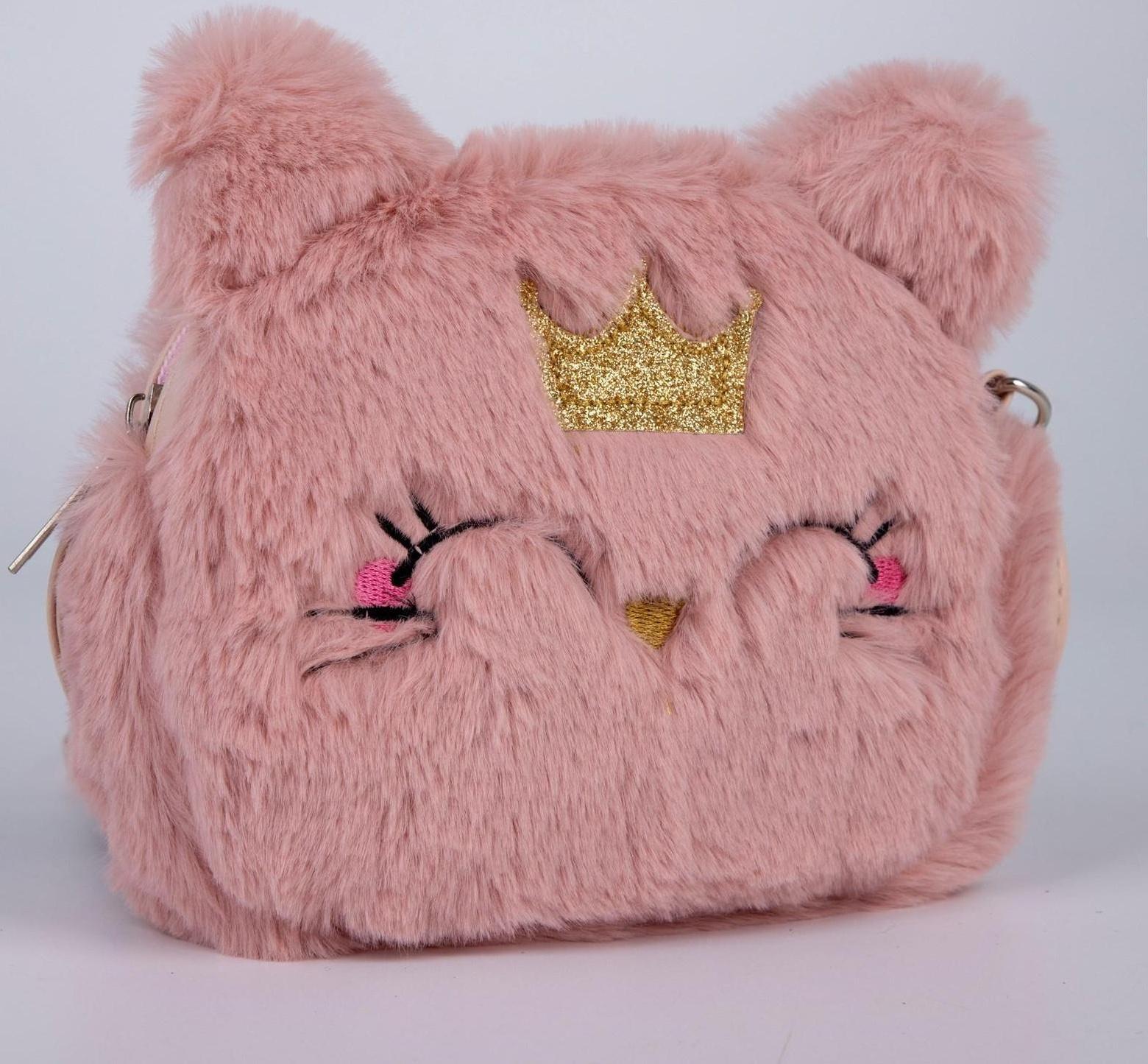 Сумка детская меховая «Кошечка», 15х12 см, цвет бежевый