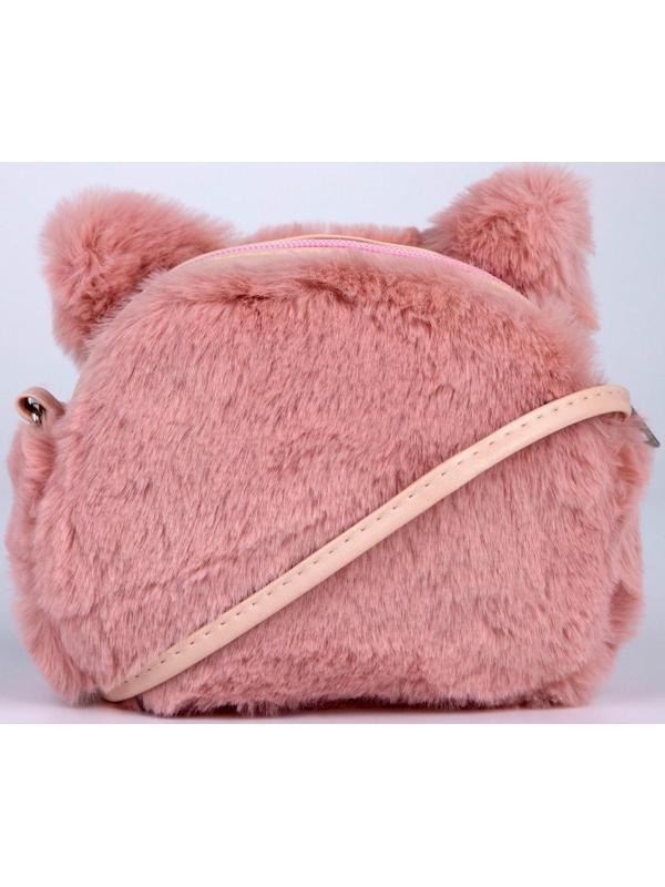 Сумка детская меховая «Кошечка», 15х12 см, цвет бежевый