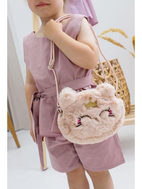 Сумка детская меховая «Кошечка», 15х12 см, цвет бежевый