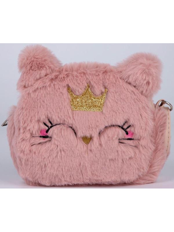 Сумка детская меховая «Кошечка», 15х12 см, цвет бежевый