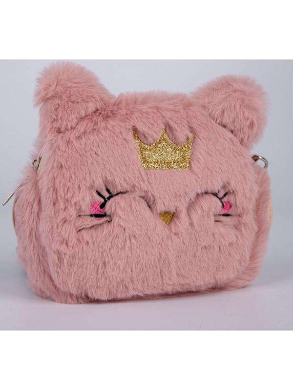 Сумка детская меховая «Кошечка», 15х12 см, цвет бежевый