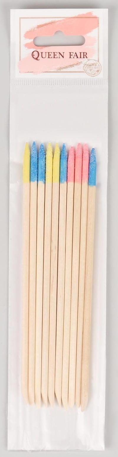 Апельсиновые палочки для маникюра, с абразивным наконечником, 15 см, 10 шт