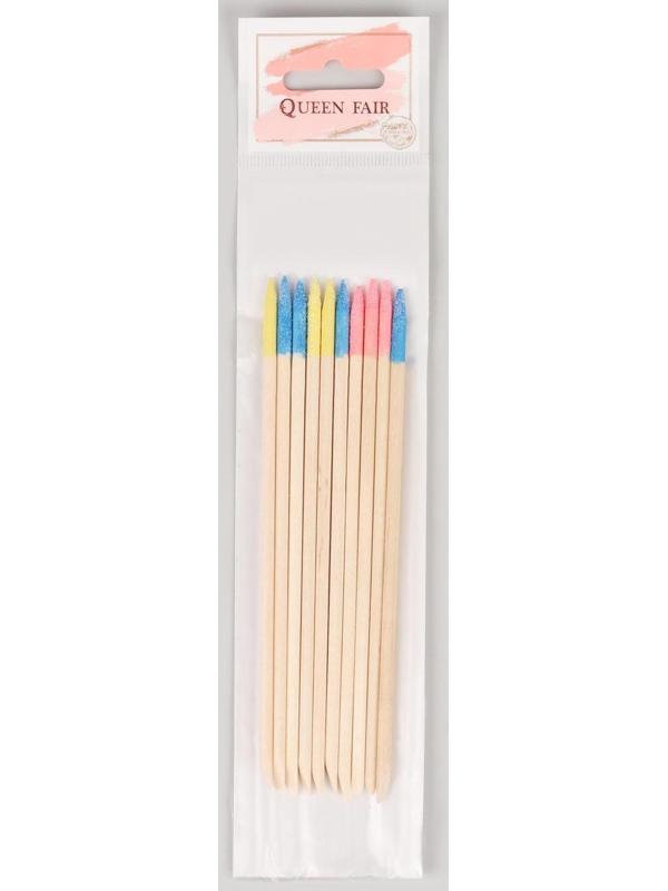 Апельсиновые палочки для маникюра, с абразивным наконечником, 15 см, 10 шт