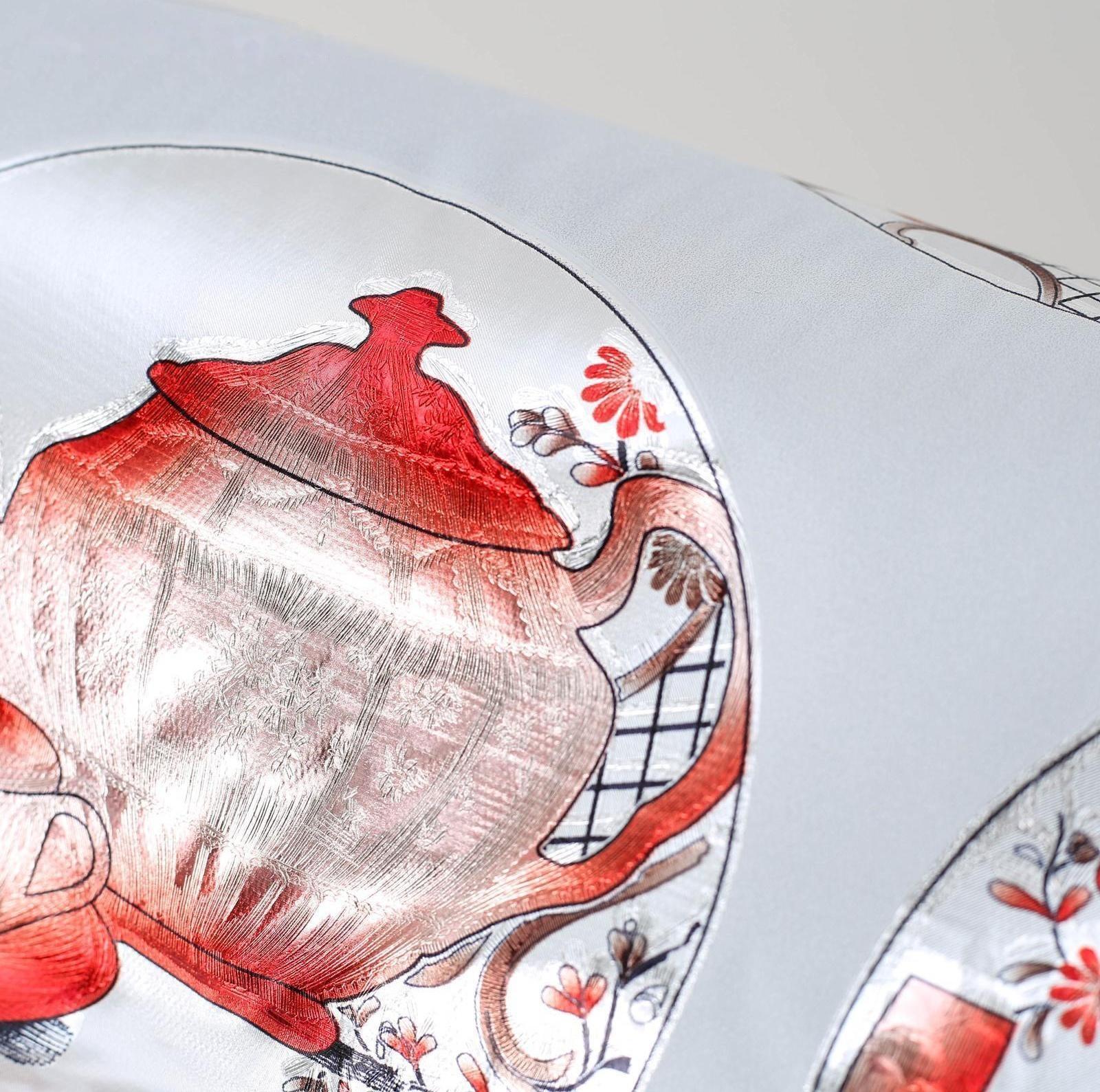 Клеёнка столовая на тканевой основе «Посуда», ширина 137 см, рулон 20 м