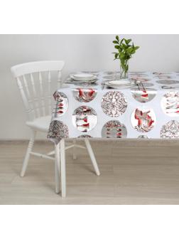 Клеёнка столовая на тканевой основе «Посуда», ширина 137 см, рулон 20 м