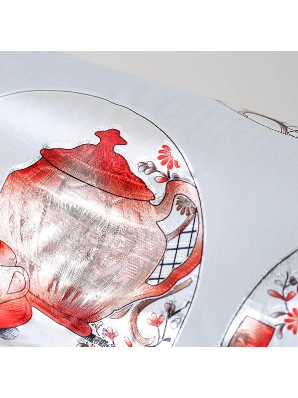 Клеёнка столовая на тканевой основе «Посуда», ширина 137 см, рулон 20 м