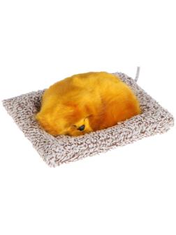 Игрушка на панель авто, собака на подушке, рыжий окрас