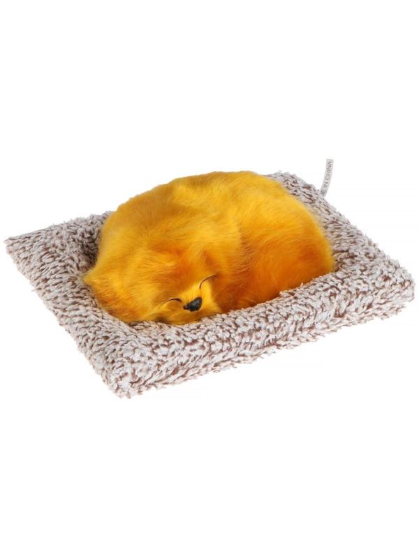 Игрушка на панель авто, собака на подушке, рыжий окрас