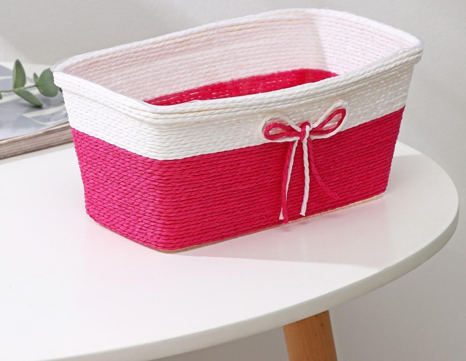 Кашпо для цветов плетёное «Бантик», 23,5×12,5×10,5 см, прямоугольник, цвет МИКС